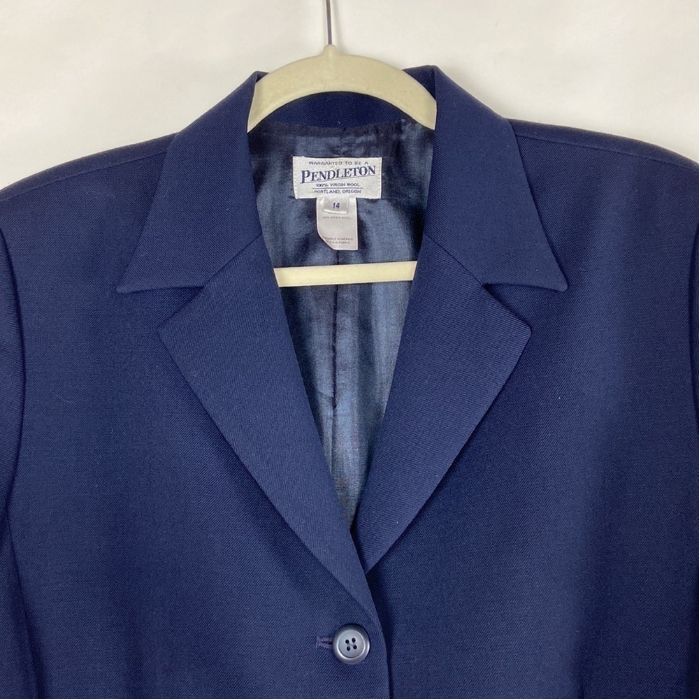 Pendleton 100% Wool Navy Button Closure Lined Lon… - image 5